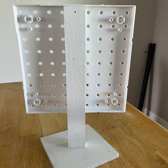 4 pc Handmade Tabletop Display w/Plastic Pegboard on Wooden Stand - Picture 2 of 10